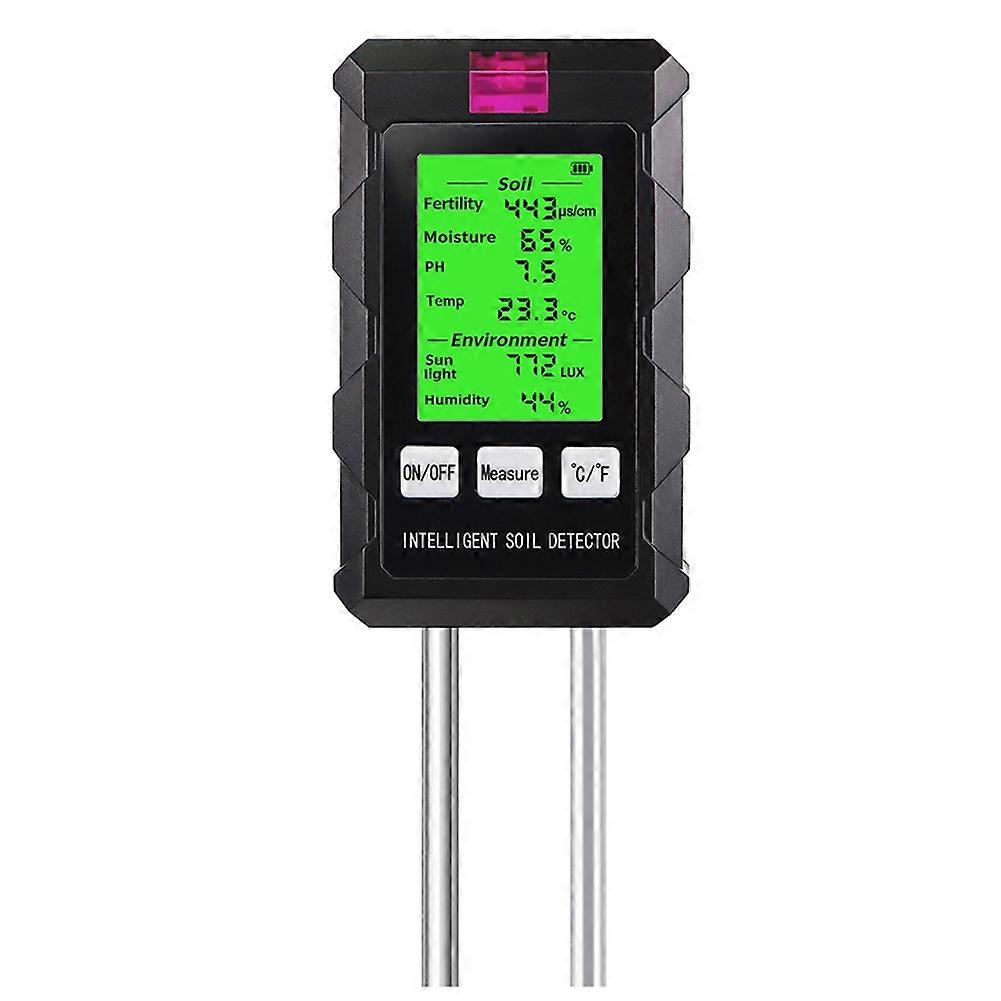 6 in 1 Digital Multifunctional Soil Tester Soil Fertility PH Temperature Humidity Sunlight Air Moisture Detector