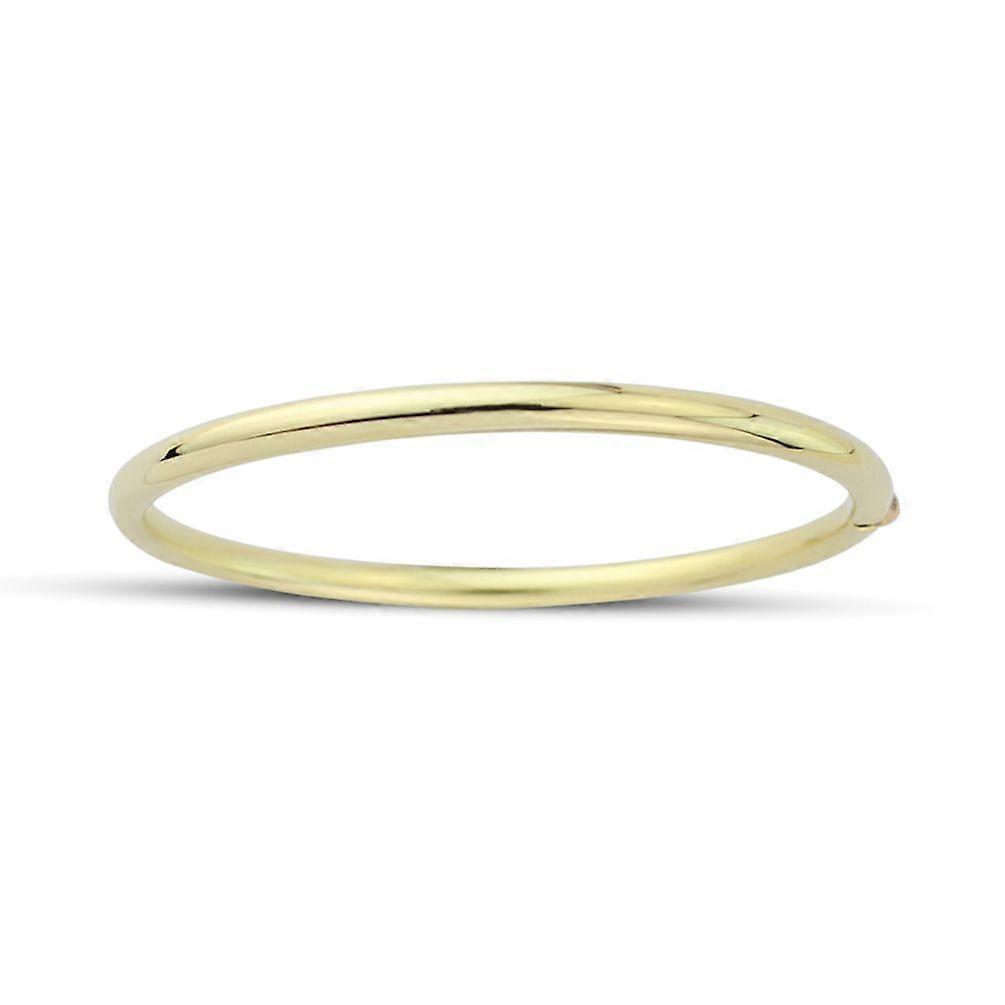 Jewelco London 女士 9 克拉黄金空心 4 毫米圆管椭圆形手镯