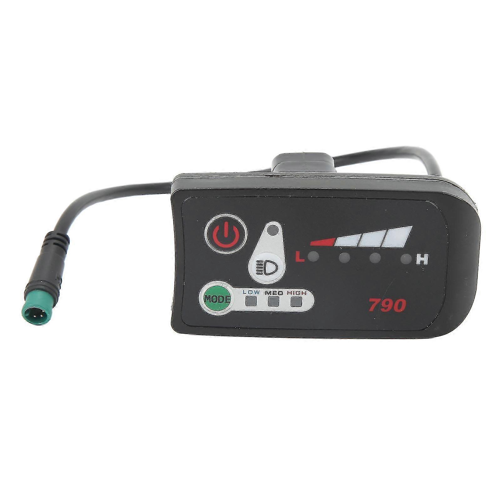 Electric Bike LED Power Display Meter with Waterproof 5-Pin Plug for 22.2mm Handlebars