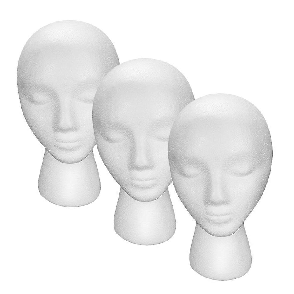 Wig Display Stand Mannequin Head for Display Use 3Pcs Foam Set