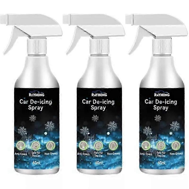 3pcs Fast-Acting Ice Melting Spray for Windshields, De Icer for Car Windshield