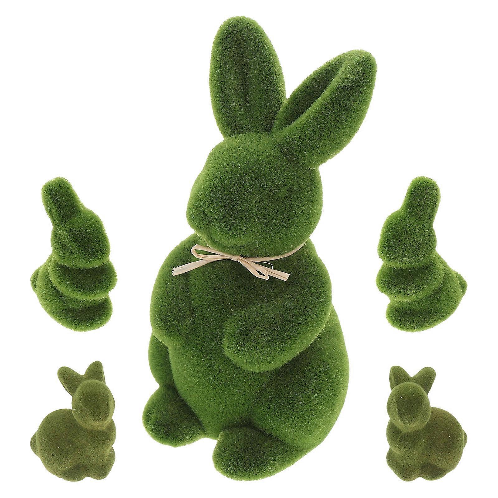 Rabbit Decoration 5Pcs Cute Artificial Rabbit Figurines for Easter Garden