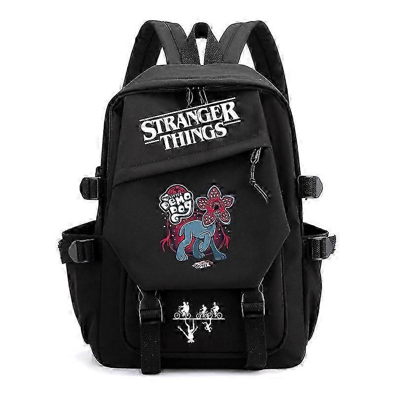 Stranger Things Print Backpack Teens School Bag Multi-Functional Large Capacity Durable Material Multiple Colors