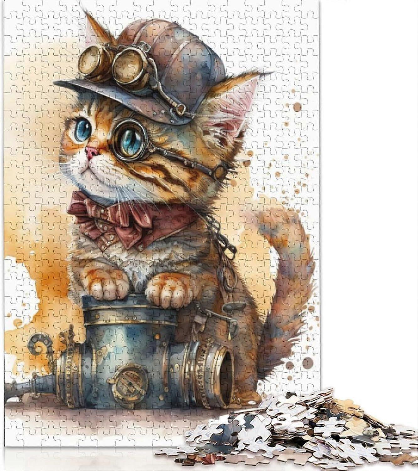 Steampunk kočičí puzzle dekompresní hračky skládačka pro děti a dospělé od 12 let JJPP-1527