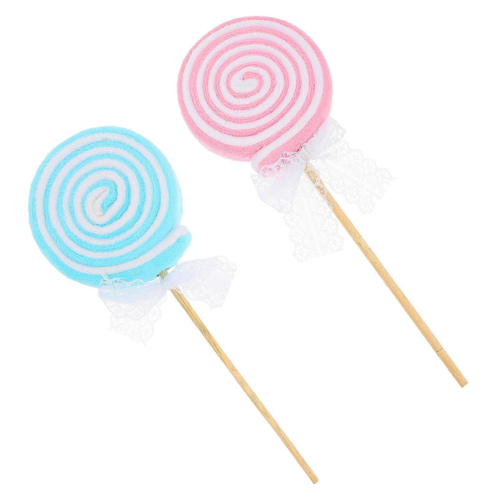 Lollipop Adornment Simulation Lollipop Props for Decoration 2Pcs