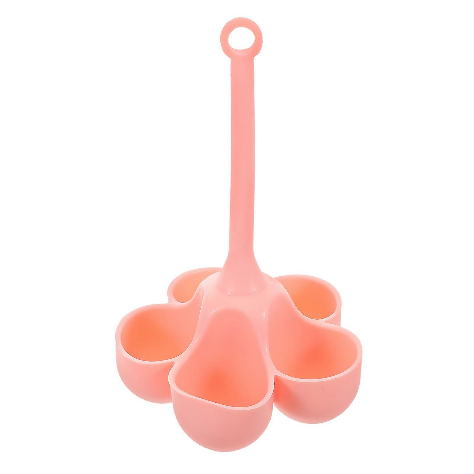 Silicone Egg Cooker for Boiling Eggs 5 Grid Reusable Egg Tray Pink