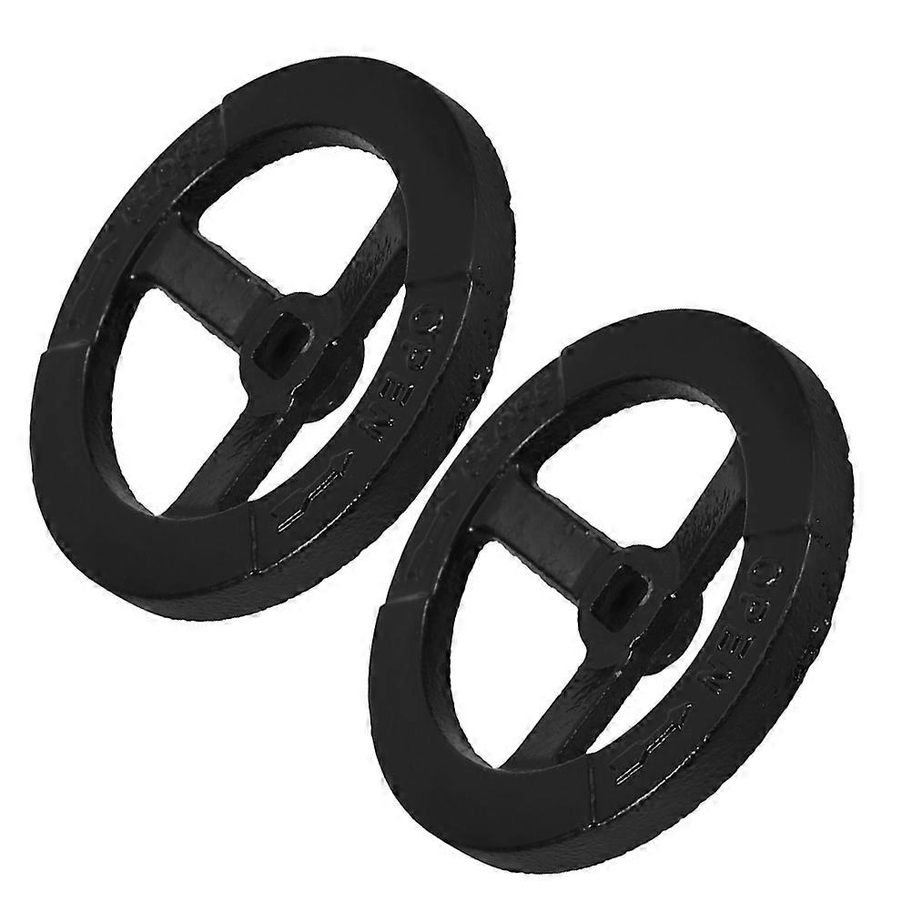 Indoor Fire Hydrant Handwheel for Directional Control 2Pcs Durable Iron Black