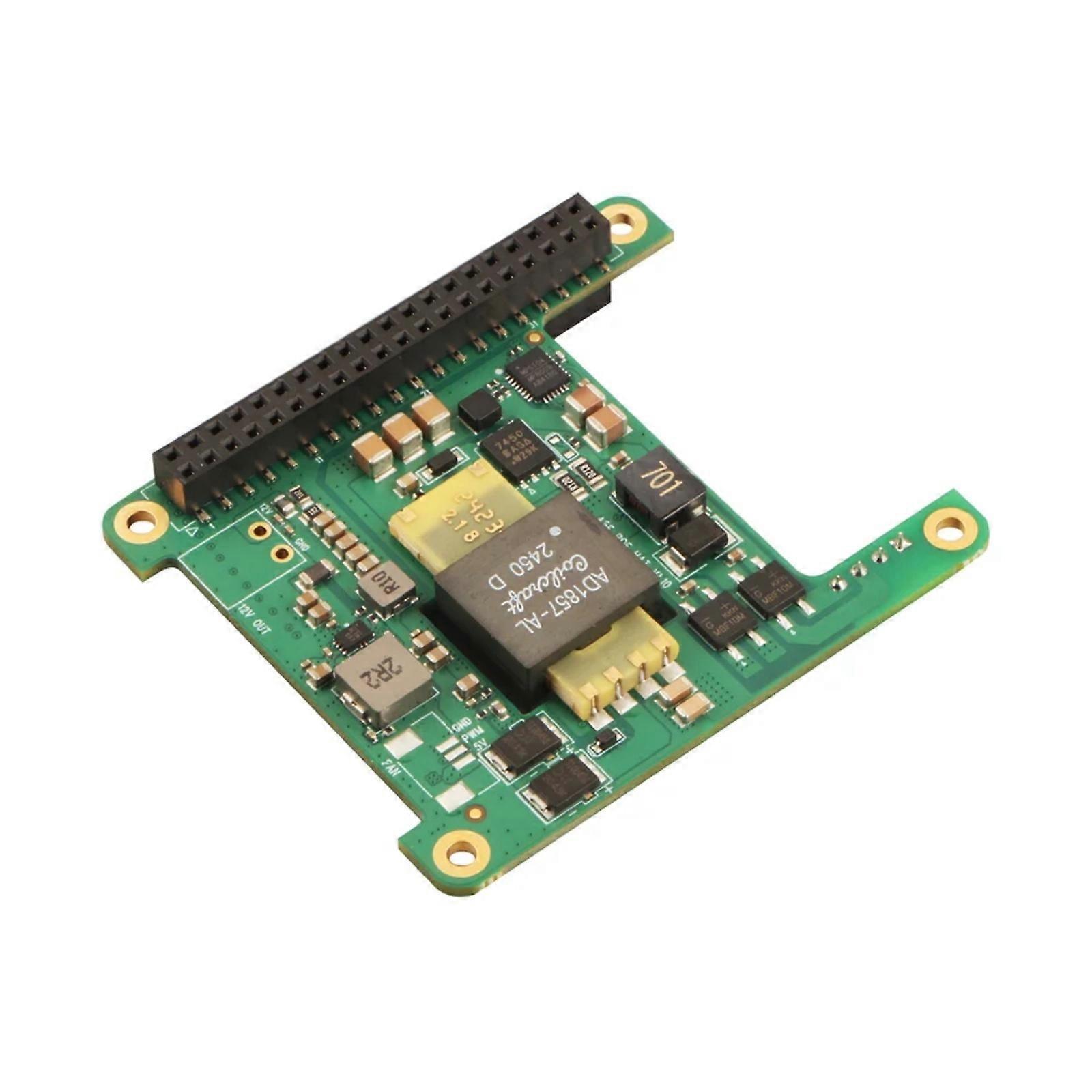 Easy To Install PoE+ HAT Module Offering 20W Output In Small Form Factor For Hardware Projects Multicolor