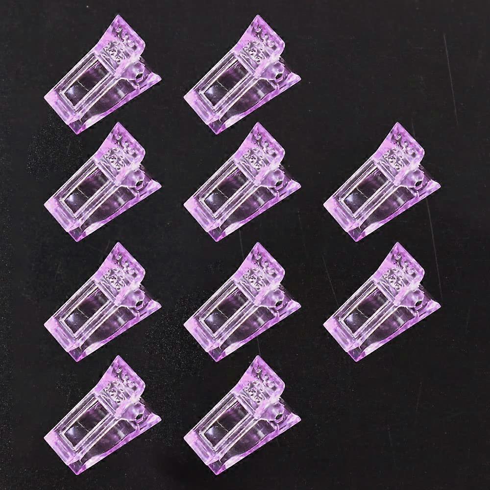 10 PCS Purple Polygel Nail Clips for Quick Extension Forms, UV LED Nail Tip Clamps Manicure Tool