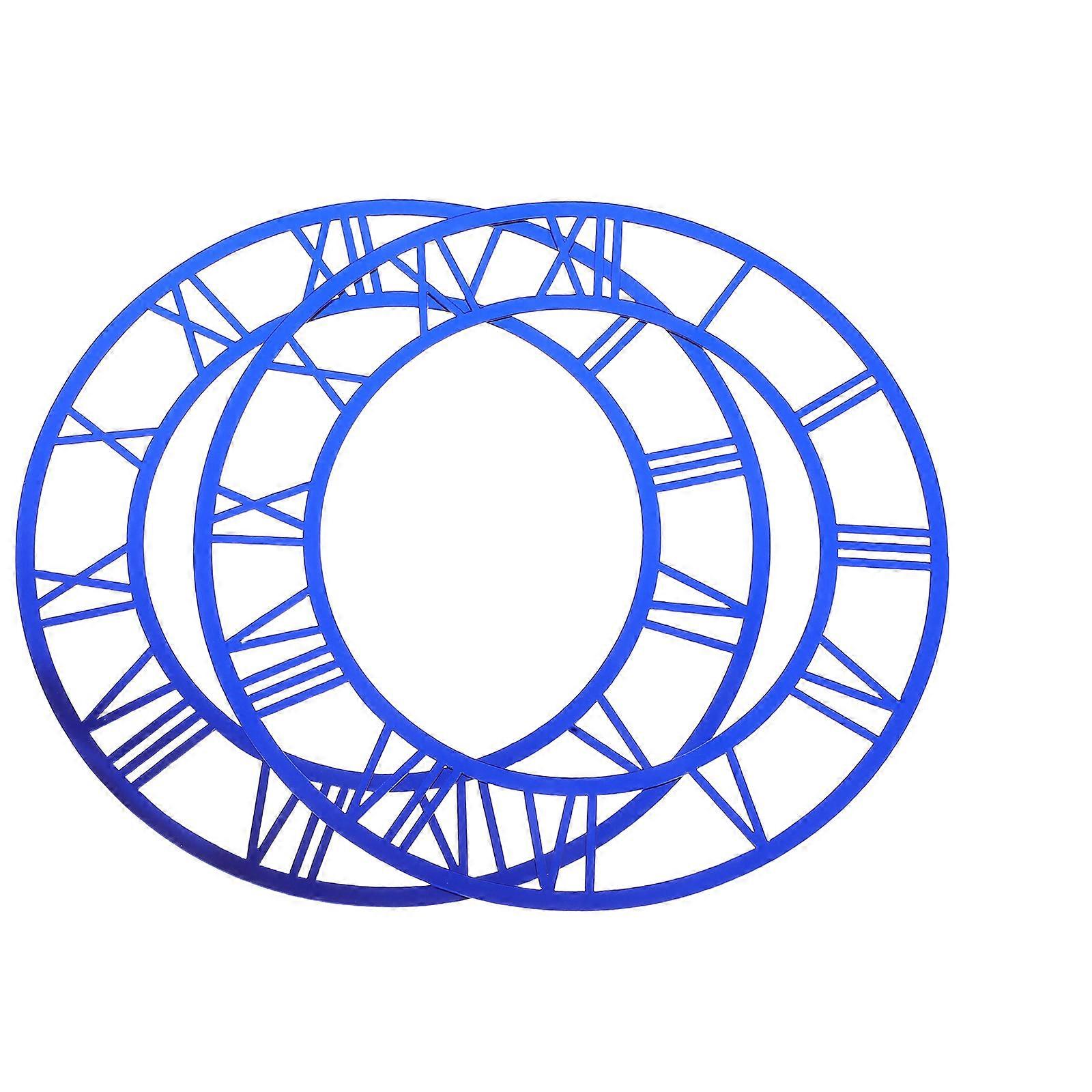 DIY Wall Clock Mirror Clock Frameless Roman Numeral 2Pcs for Decoration