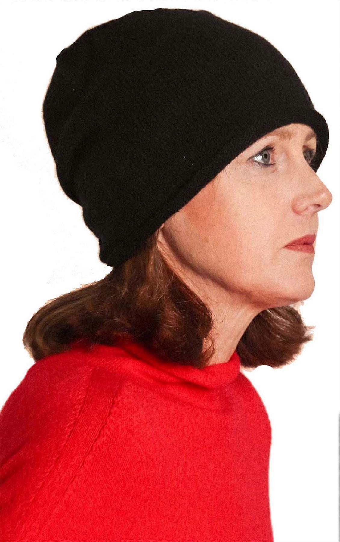 Zelly Ruched Back Beanie Hat - Black