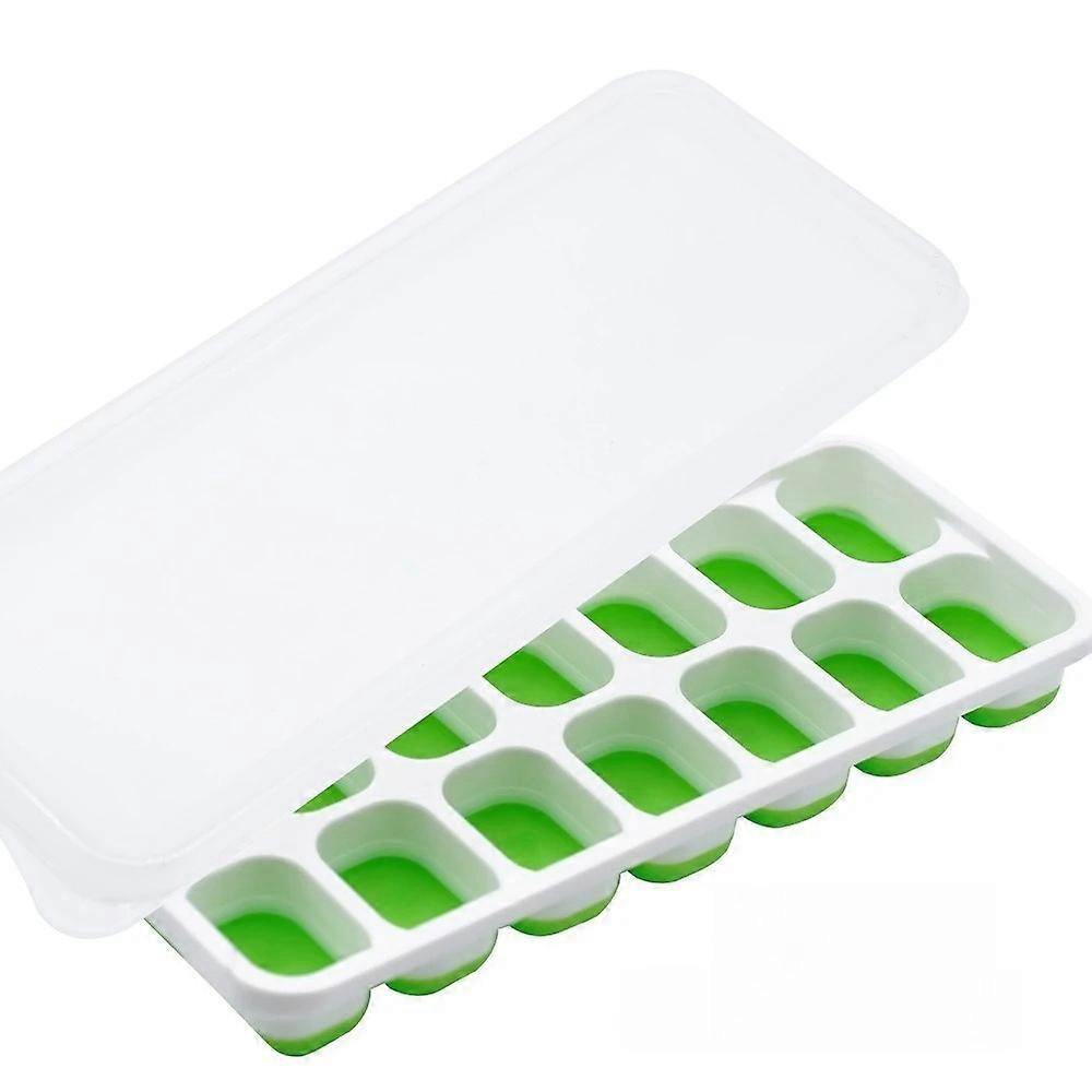 Ice Cube Tray Mold with Lid Silicone Square 14 Cube Easy Release Ice Cube Molds Summer Kitchen Bar DIY Iced Cocktail Freeze Tool