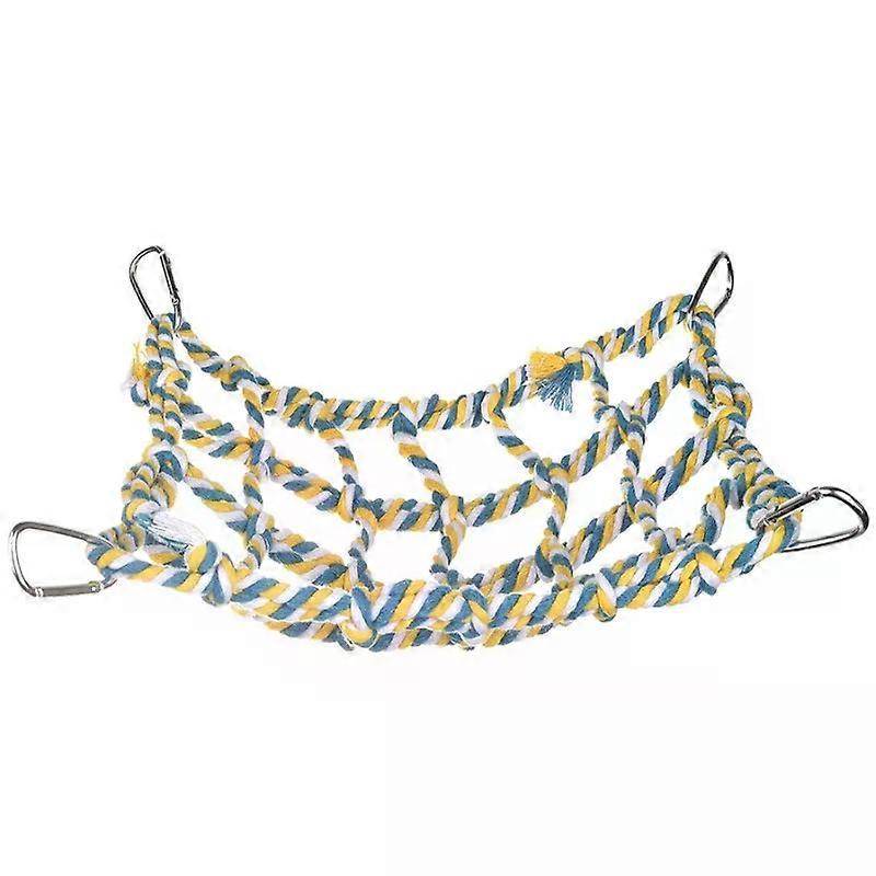 Parrot Climbing Net Swing Rope Net Bird Stand Net Hamster Squirrel Hammock with Hook Bird Hanging Climb Chewing Pet Bird Toys