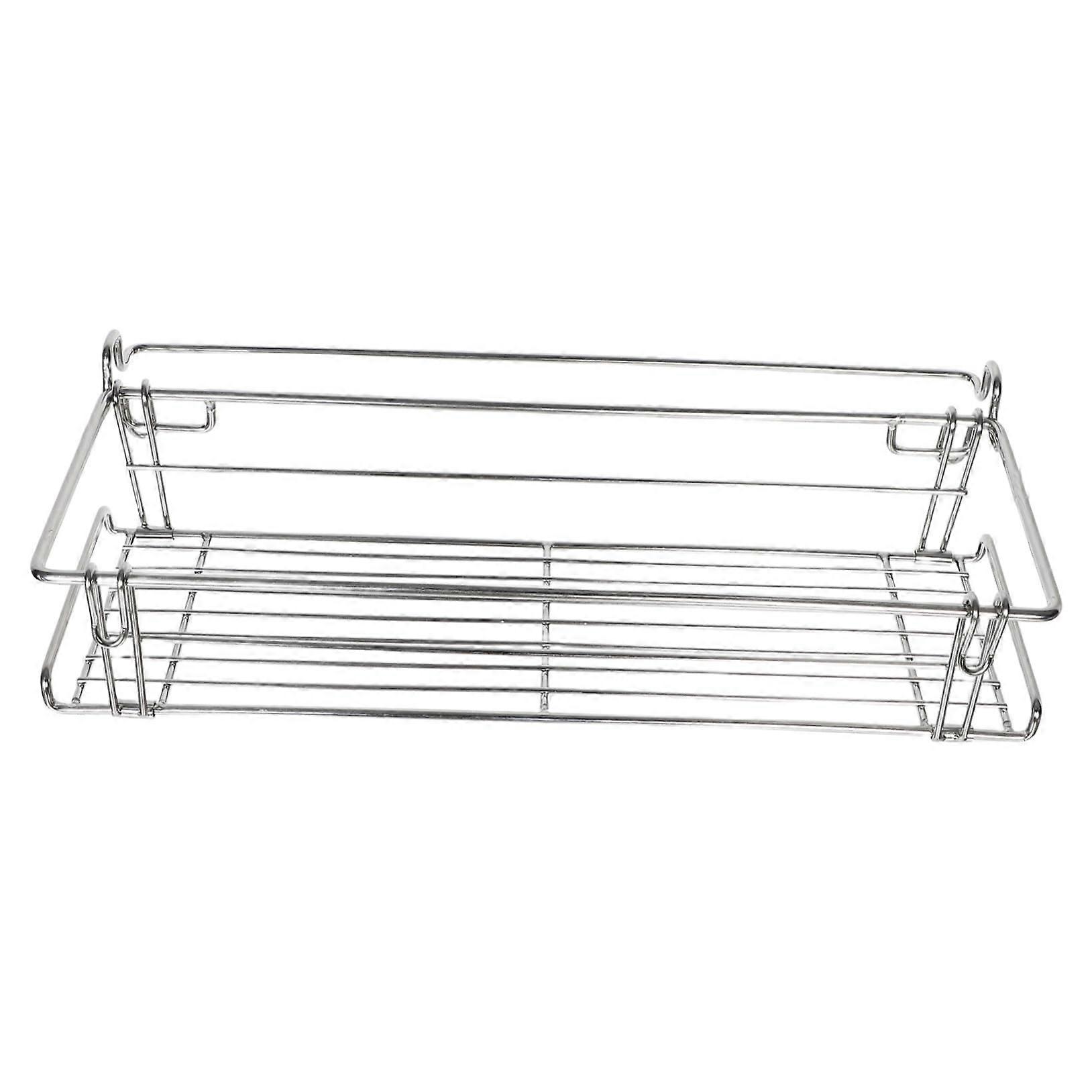 Stainless Steel Camping Table with Extendable Basket and Multifunctional Outdoor Picnic Storage