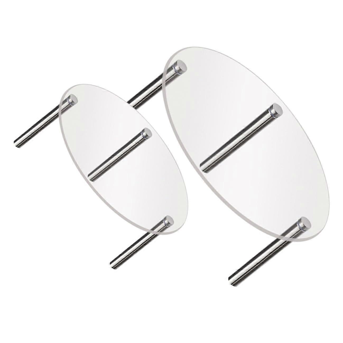 2 Pcs Clear Acrylic Cake Display Stand with Metal Base, Round Cupcake Dessert Holder, Small Medium Sizes