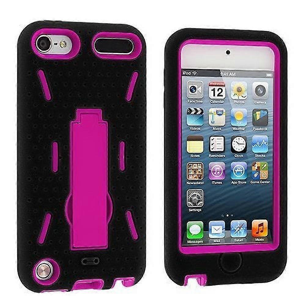 Hybrid Armor KickstandCase with Kickstand for iPod Touch 5th 6th Gen - Black/Pink