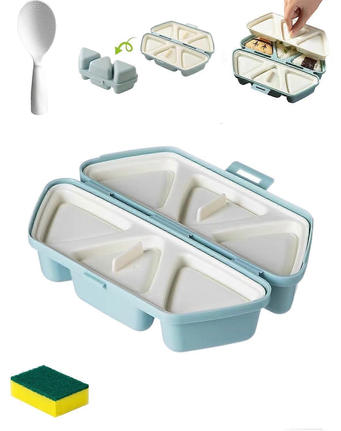 6 in 1 Onigiri Mold Rice Ball Maker, NonStick Triangle Sushi Shaper for Quick Easy Shaping and Storage