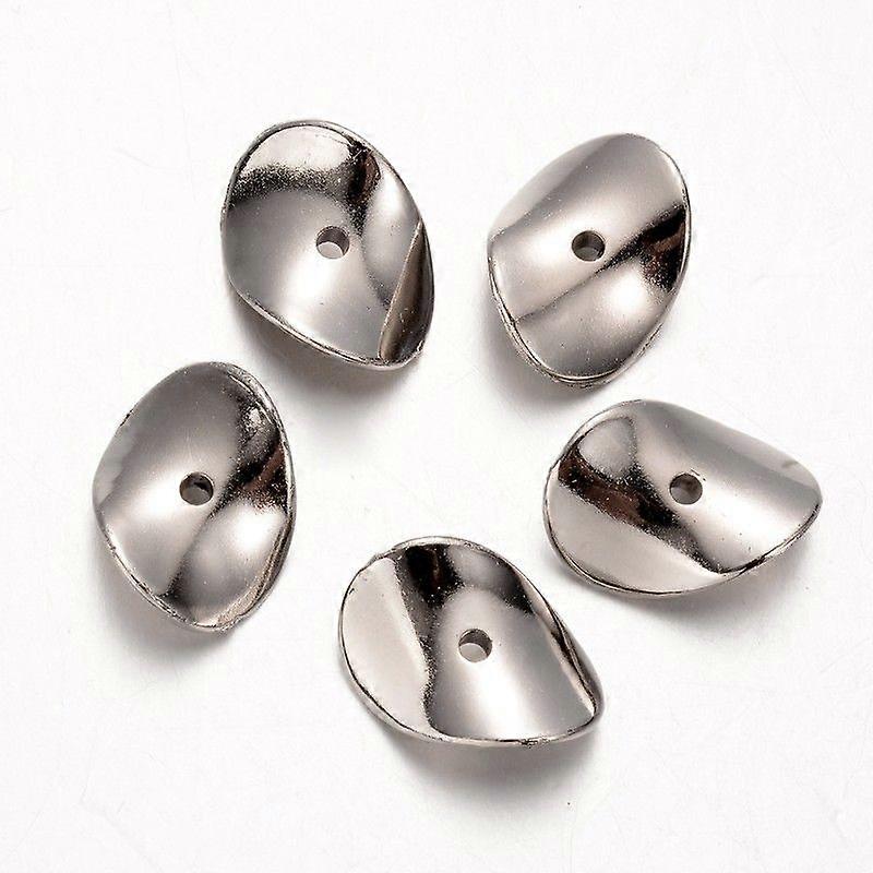 Twist CCB Plastic Beads Platinum 21x15x4mm Hole: 2mm