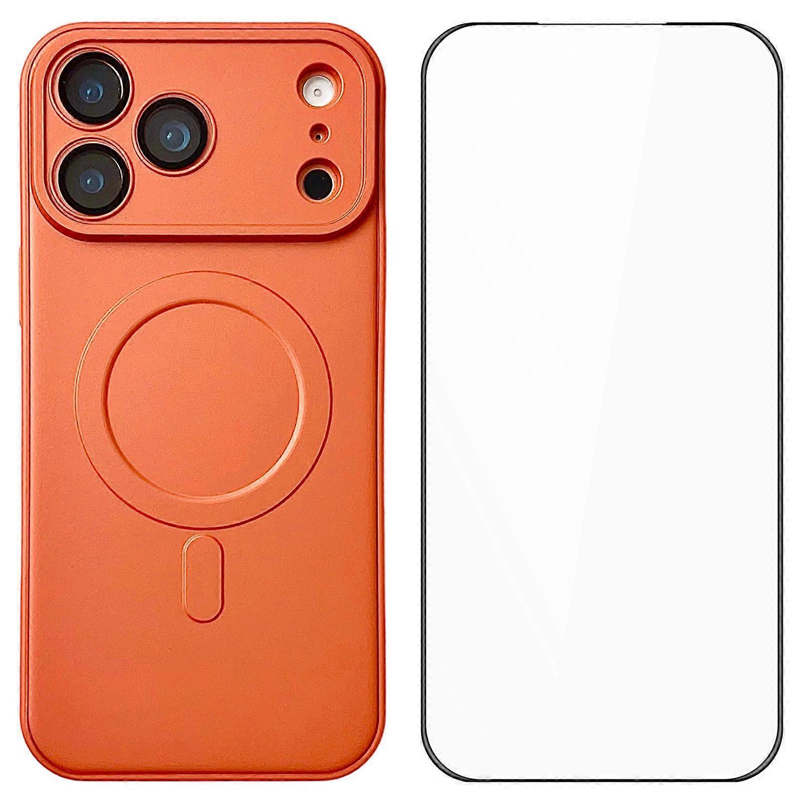 For iPhone 17 Pro Max Case Compatible with MagSafe Precise Cutouts Solid Color Phone Cover with Screen Protector