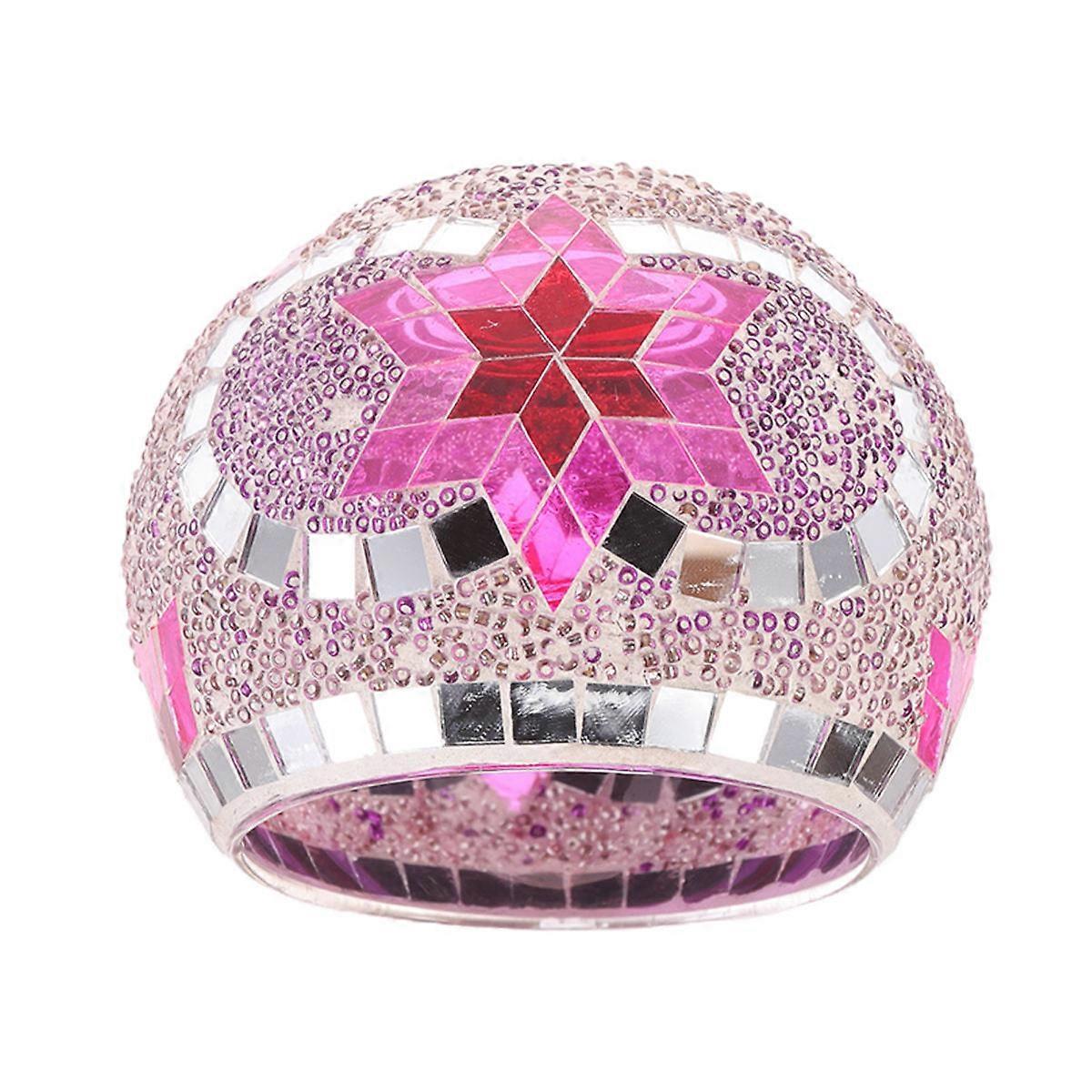 Glass Tealight Holder Structure Desktop Decor for Restaurant Romantic Light 1Pack