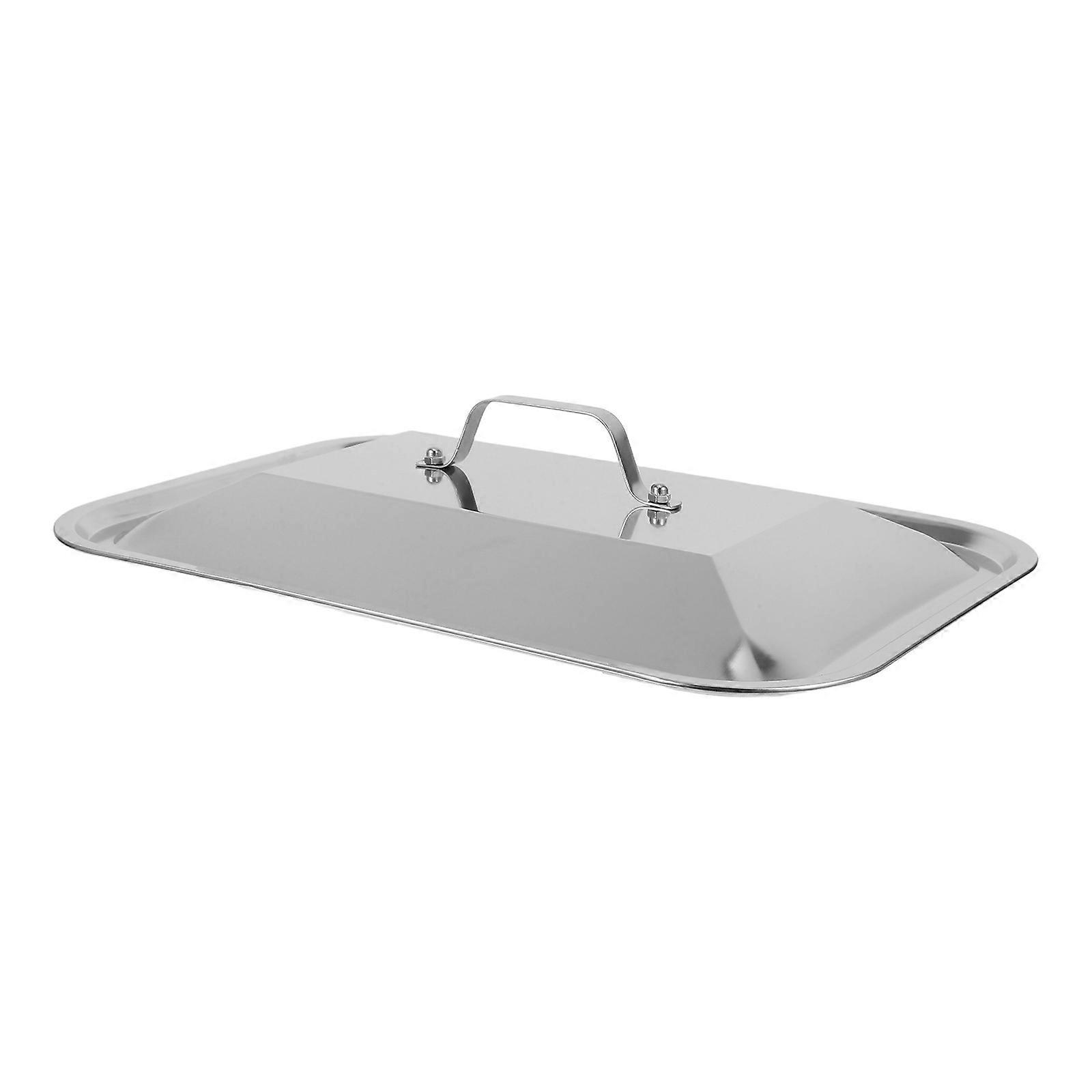Baking Fish Tray Lid Stainless Steel for Kitchen Use 2Pcs with Handle
