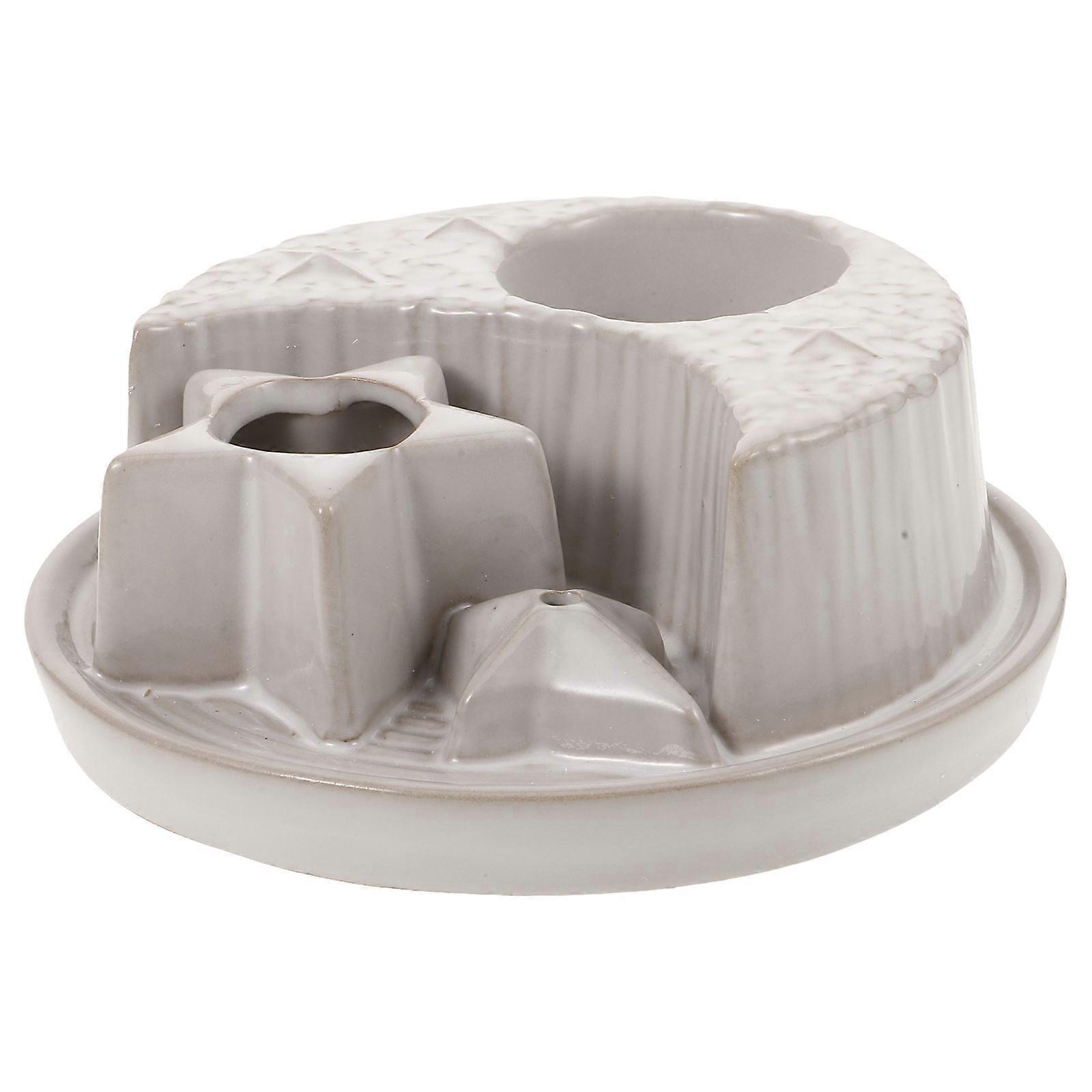 Ceramic Sage Holder Burner for Decoration Featuring Star Moon Elements