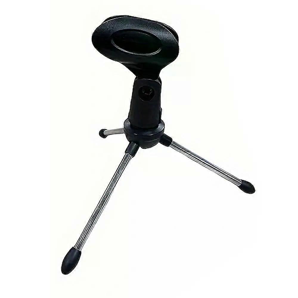 Folding Tripod Base Microphone Stand Live Broadcast Conference Mic Holder Clip