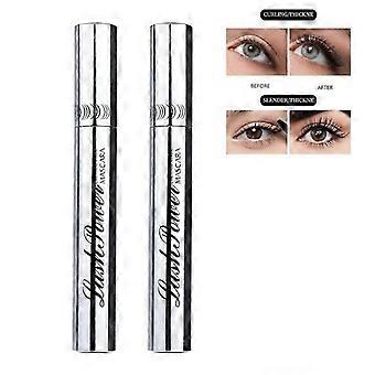 2 Stück Silber Tube Dicke Und Schlanke Wasserdichte Wimperntusche Schnell Trocknende Wimperntusche Make-up