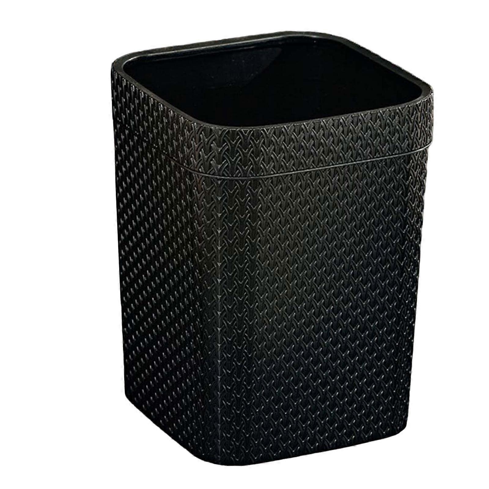 Black Rattan Trash Can with Large Capacity for Bathroom, Kitchen and MultiRoom Use