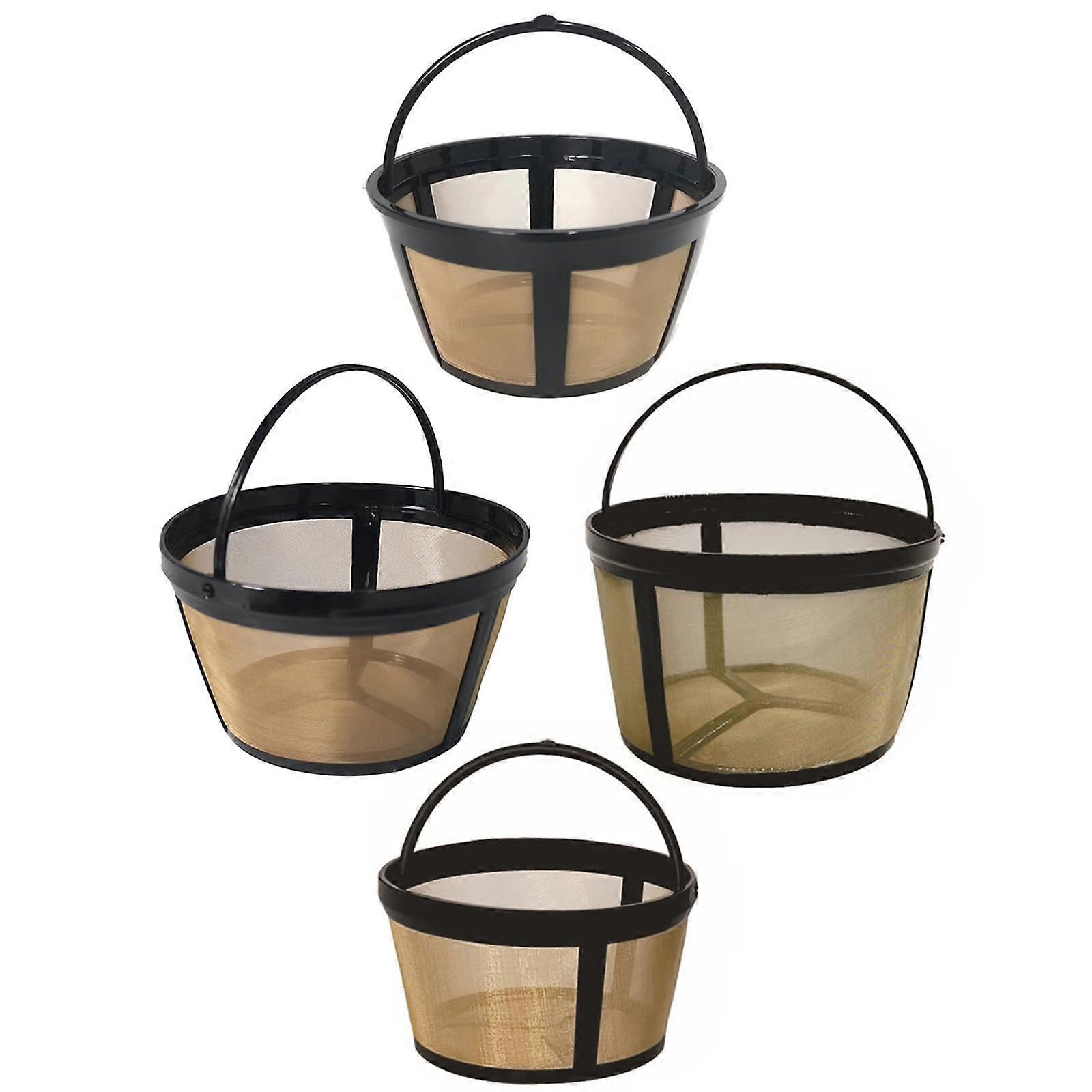 4pcs Reusable Stainless Steel Coffee Filter Set Rustproof Mesh for 412 Cup Drip Coffee Makers
