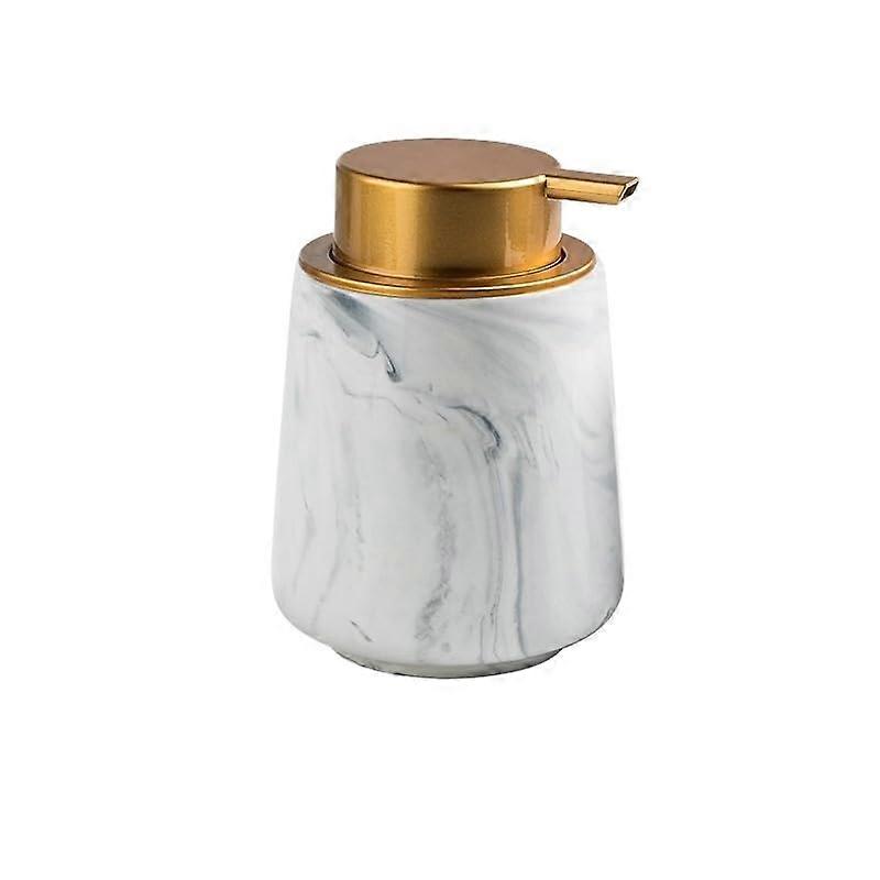 Ceramic Soap Dispenser 380ml Oval Design Foaming Pump Bottle for Bathroom or Kitchen