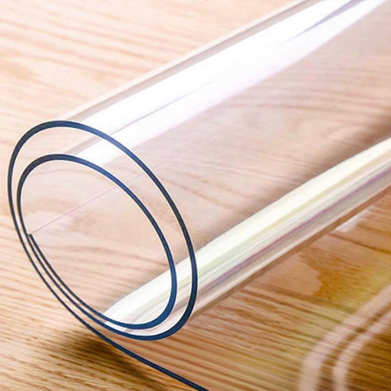 PVC Table Protector Clear Desk Mat Waterproof Heat Resistant Scratch Resistant 80x80cm