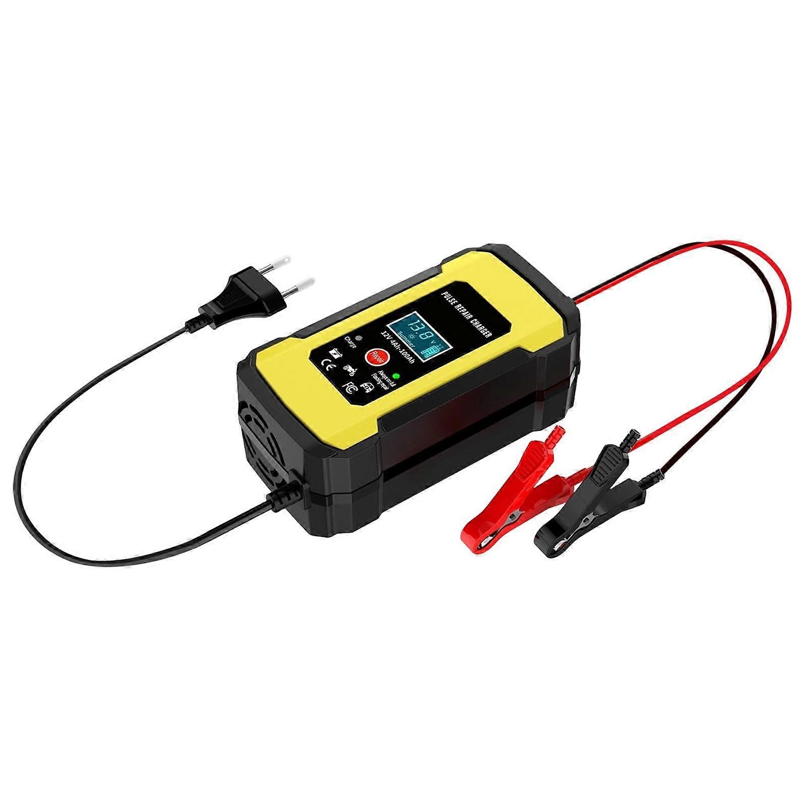 Motorcycle Battery Charger 12V 6A Smart CPU Control with LCD Display and Automatic Winter Mode
