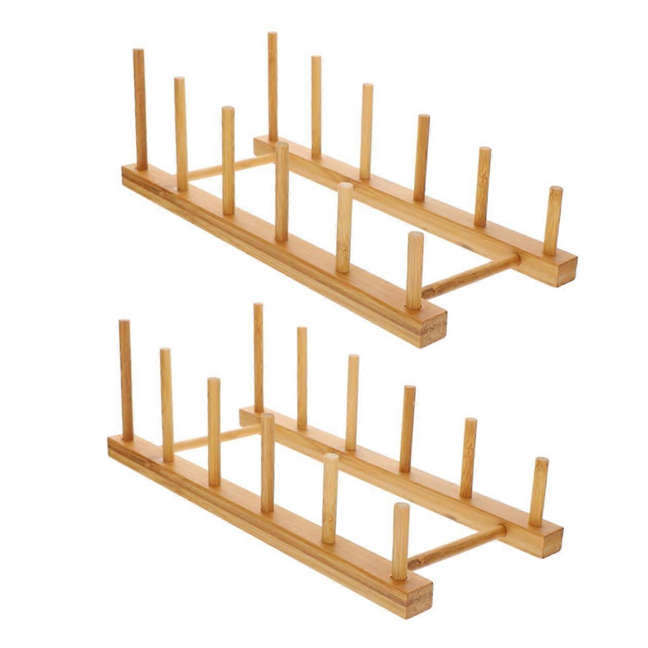 Dish Drying Rack Set, SpaceSaving Kitchen Countertop Organizer with Fast Drainage, Khaki, 2pcs