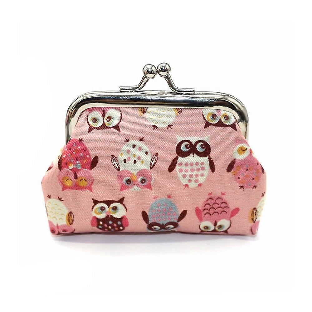 Women's Owl Pattern Small Wallet with Coin Pocket, Compact Design and Secure Hasp Closure