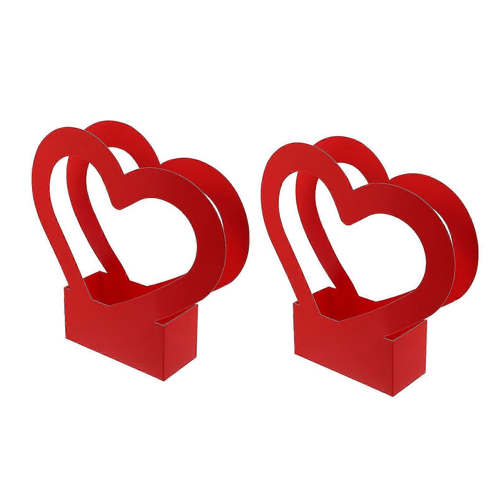 2Pcs Flower Packing Box Paper Flower Wrapping Container Handheld Flower Case