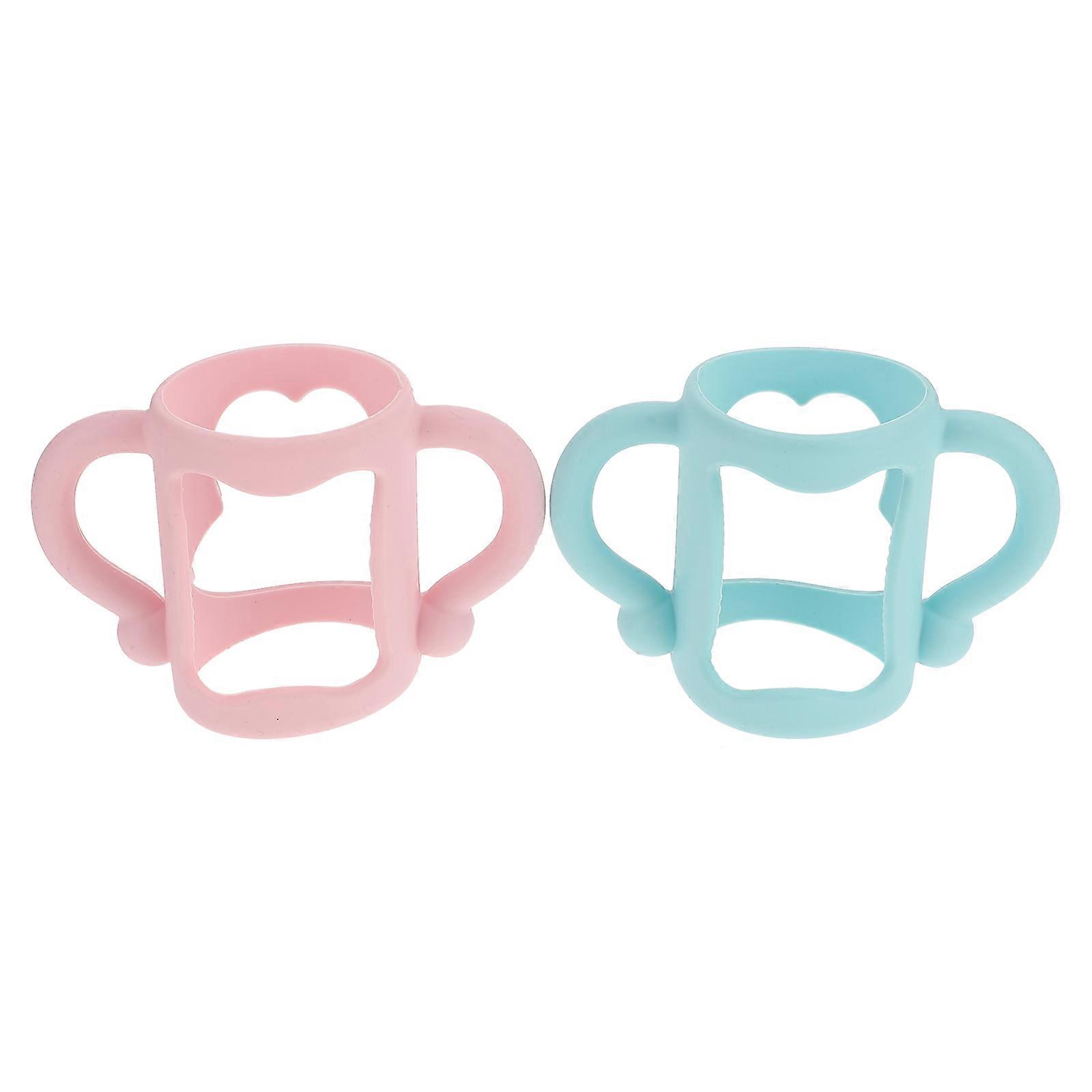 Milk Bottle Handle Silicone Baby Bottle Handle for Feeding 2Pcs Set
