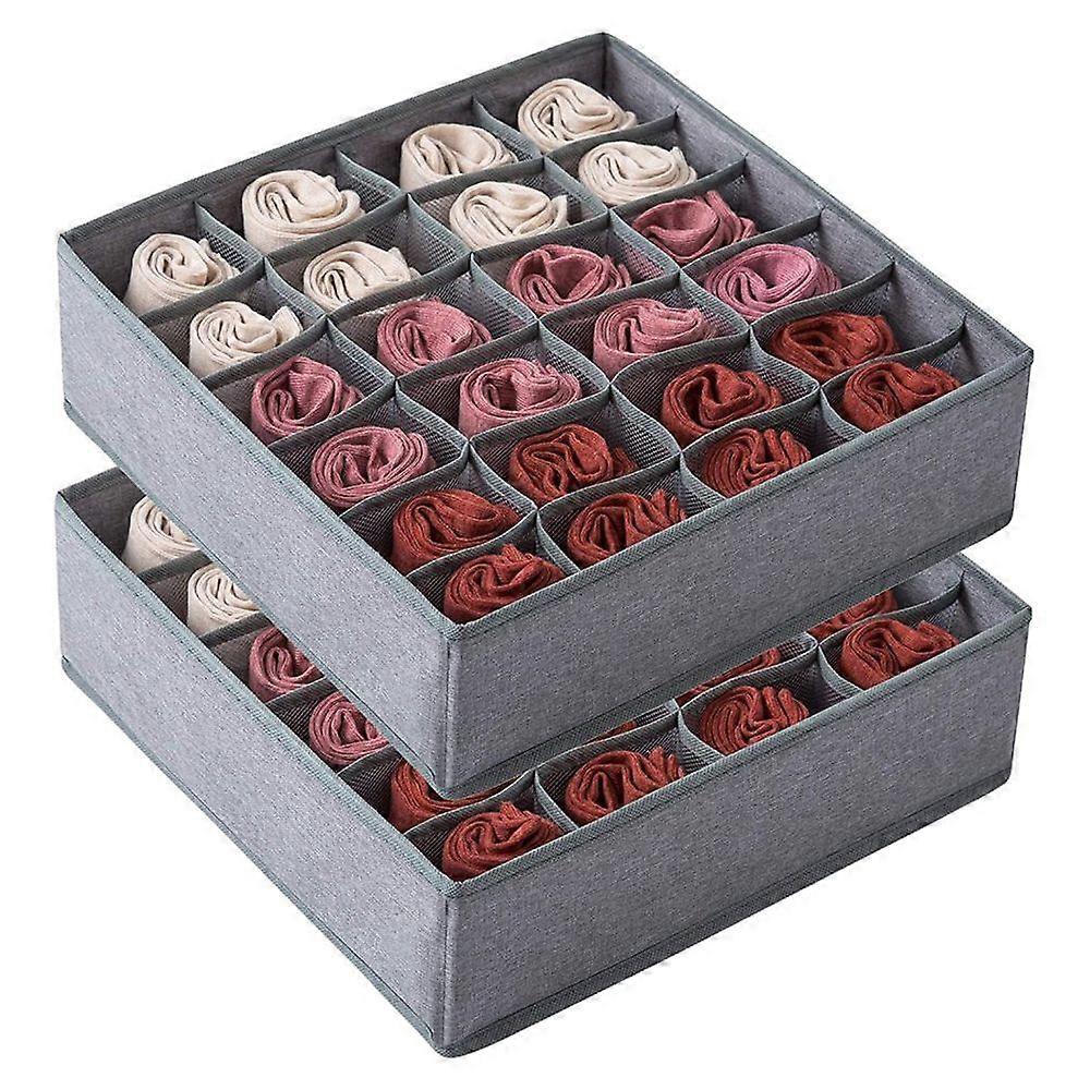 24-Cell Socks and Underwear Storage Boxes (Gray)