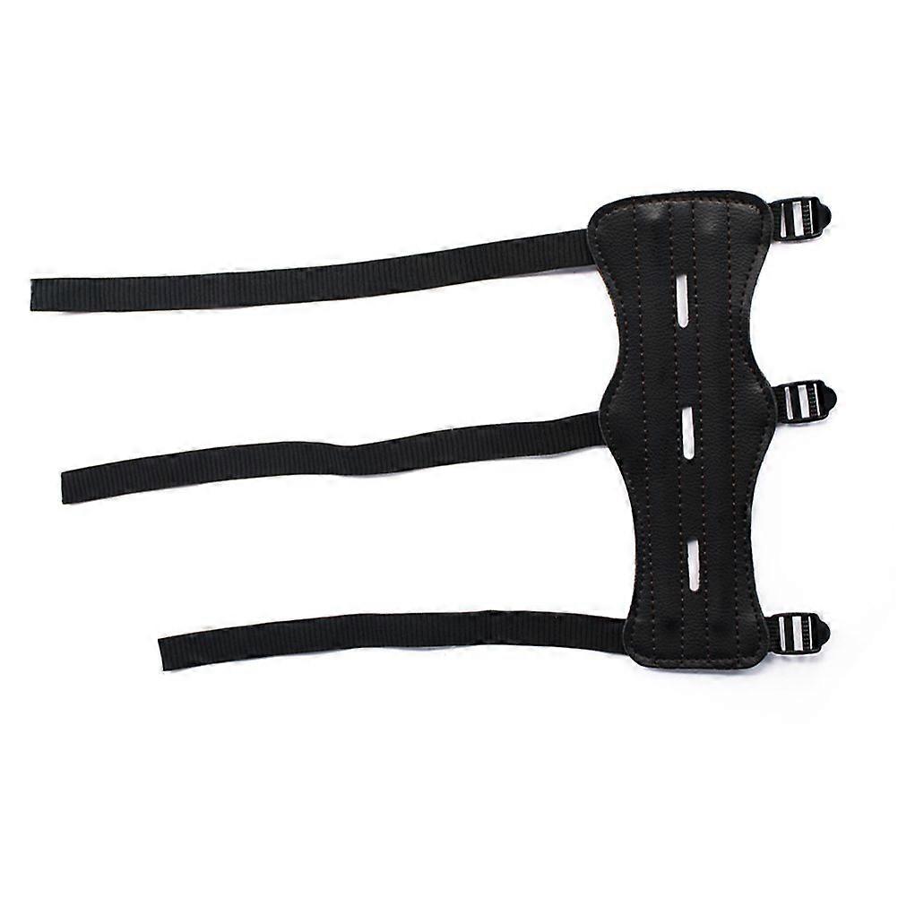 Shooting Archery Arm Guard Protection Safe Guard Leather with 3 Adjustable Straps