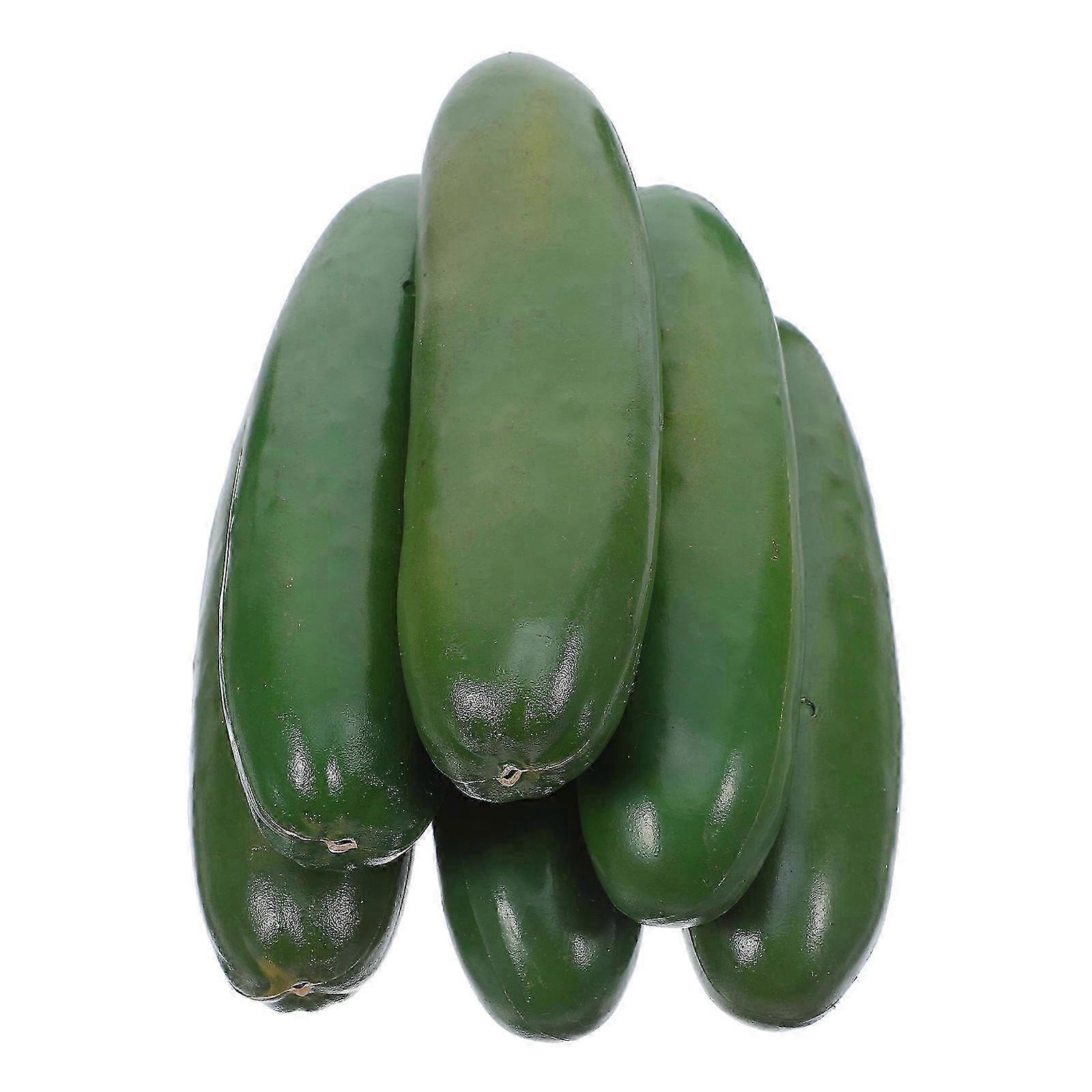 Artificial Fake Cucumber Plastic Vegetables for Playing 6Pcs Set