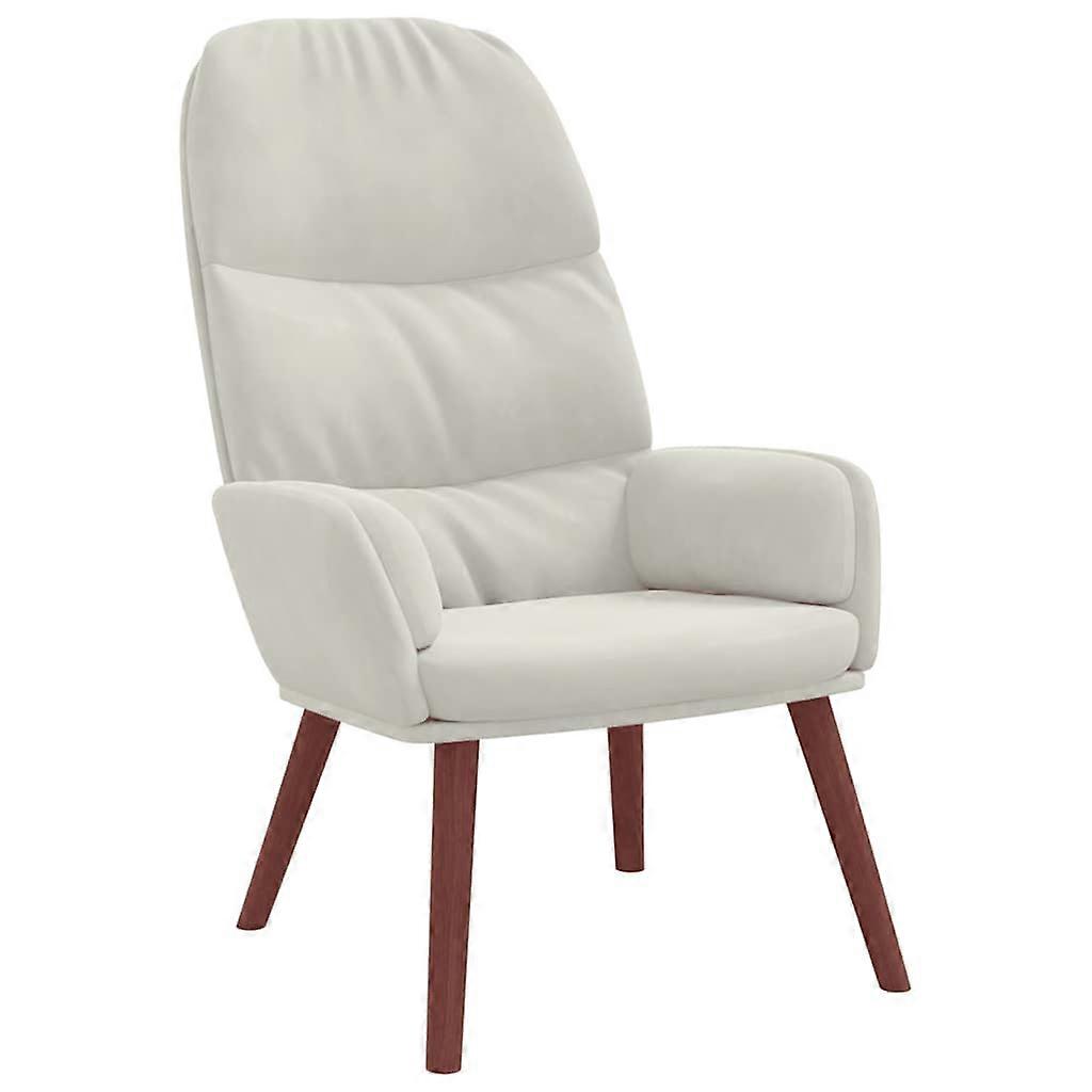 vidaXL Relaxstoel fluweel crèmewit