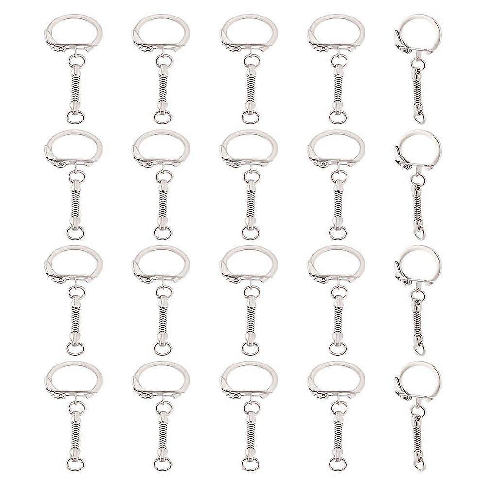 20pcs Iron Keychain Clasp Accessories Platinum 63mm