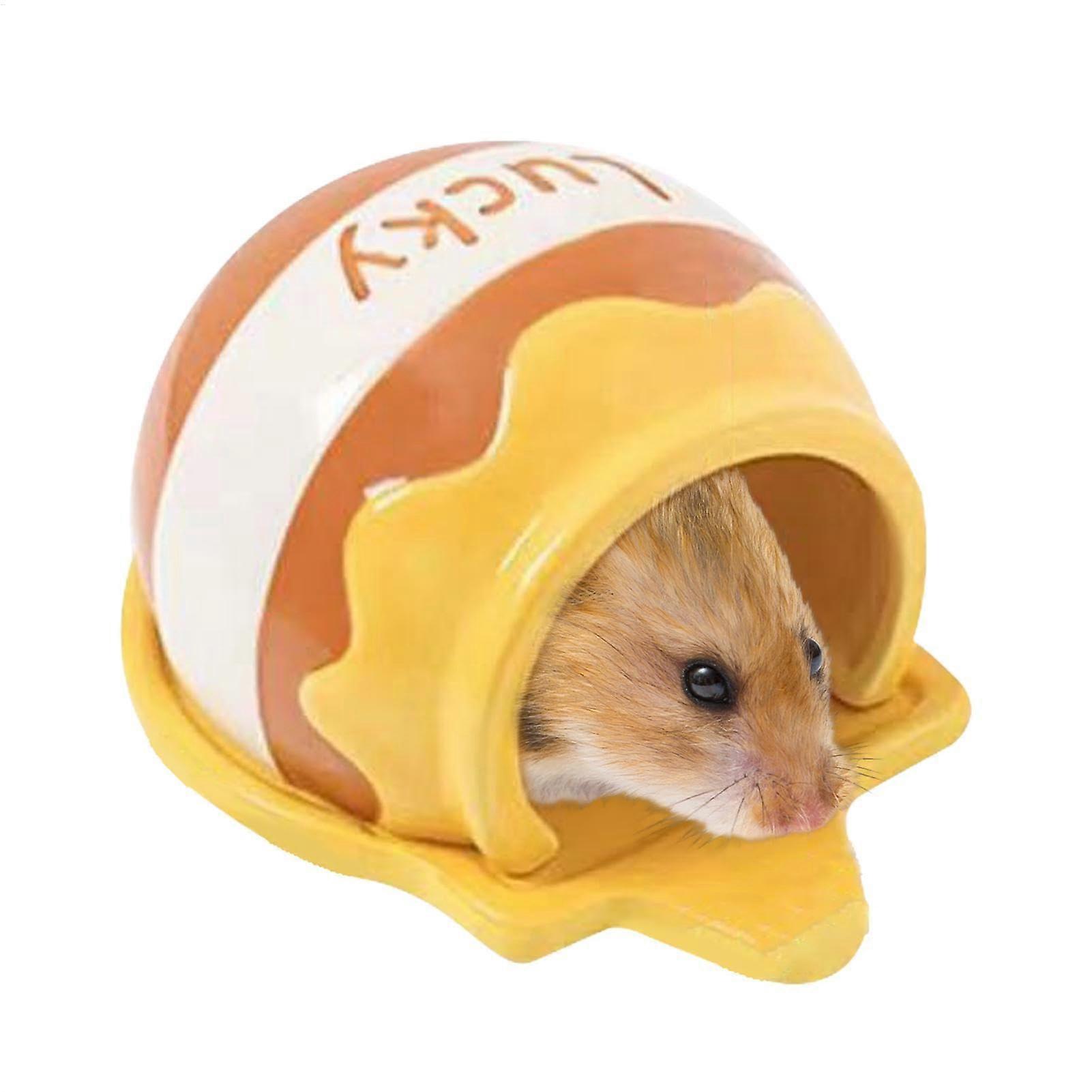 Ceramic Hamster House with Cooling Airflow, Easy Clean BiteResistant Hideout for Small Animals