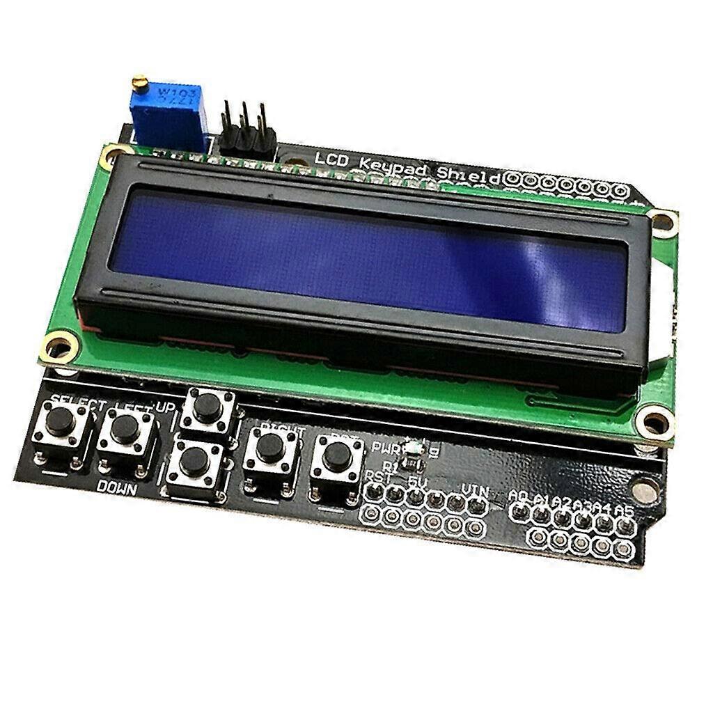 LCD Keypad Shield 1602 Display Module with Blue Backlight and Integrated 5Button Keypad for Arduino