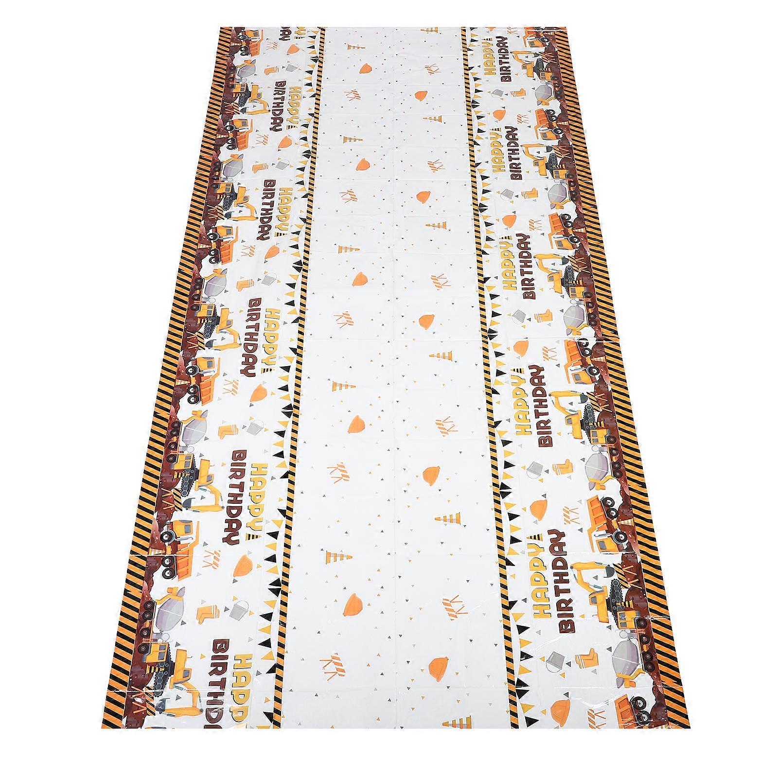 Construction Tablecloth for Parties Waterproof Plastic Table Decoration 2Pcs