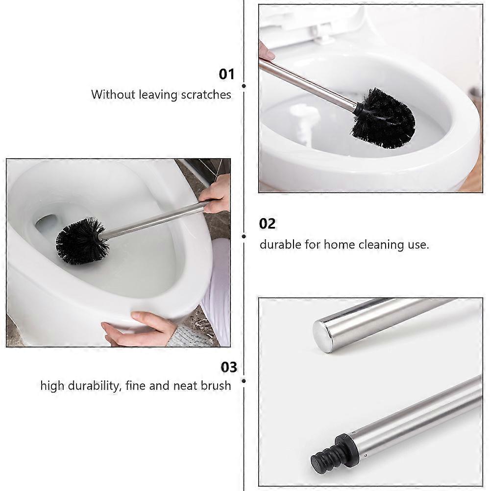 Cleaning Tool Toilet Brush Head for Replaceable Use 5Pcs Black Plastic