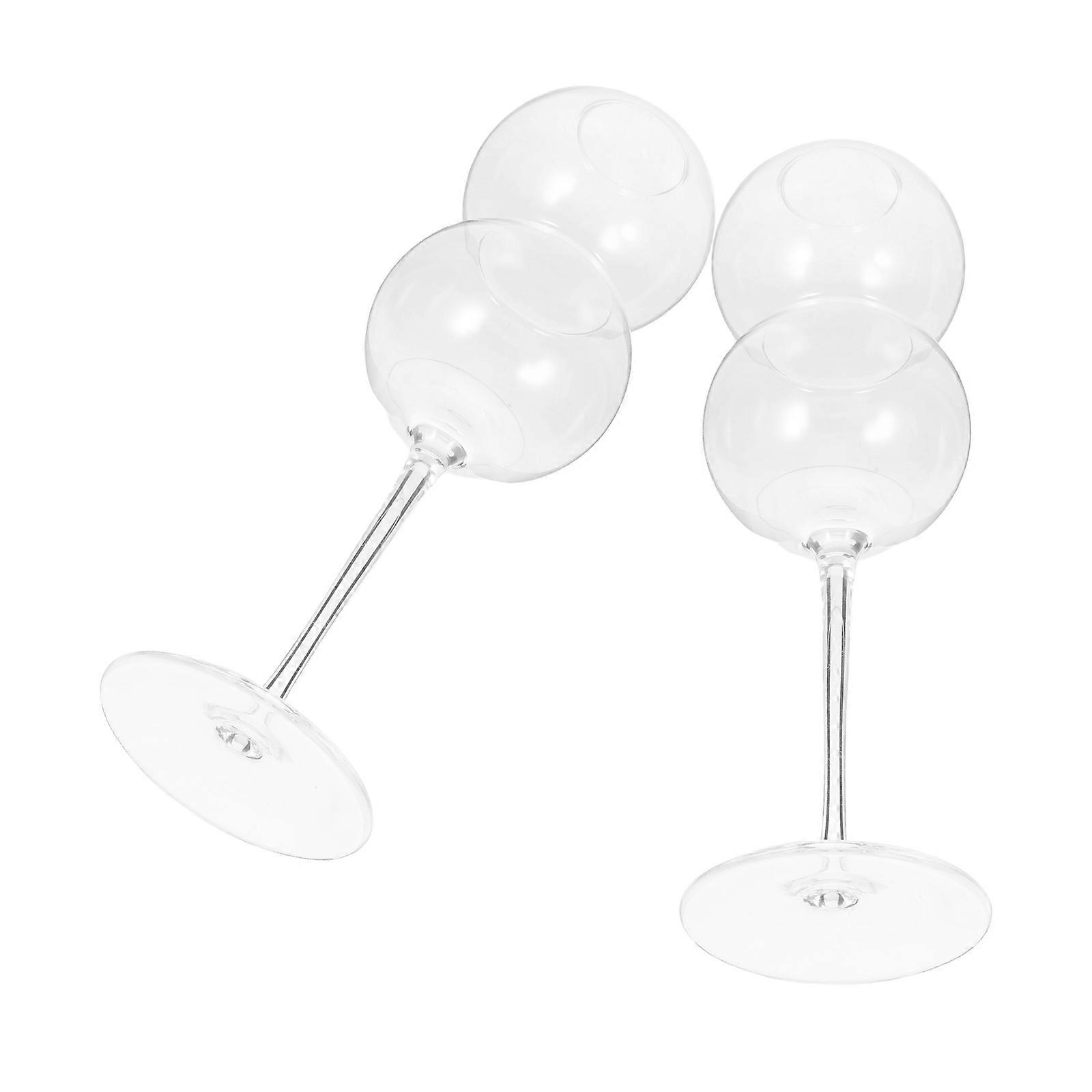 Decorative Wine Goblets for Celebration 2Pcs Transparent Set