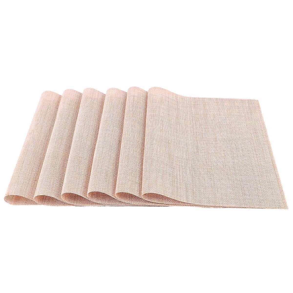 PVC Placemats Skid Resistance Function for Tableware 18Pcs Beige Mats