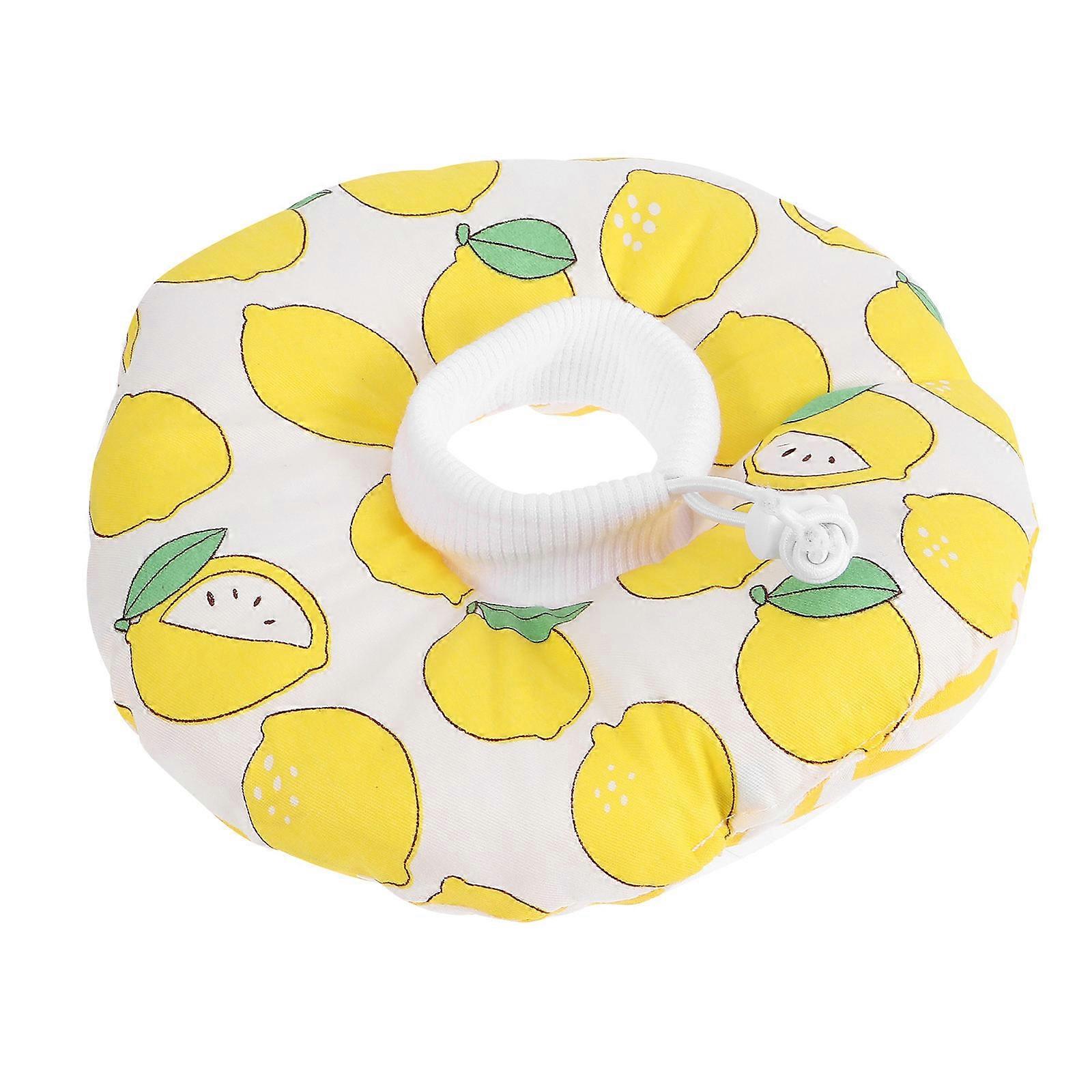 Cat Recovery Cone with Anti-Scratch Feature Cartoon Fruit Pattern