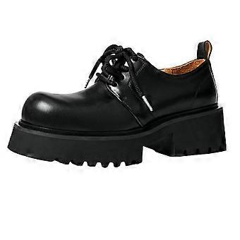 Schwarze Herren-Oxfordschuhe aus Leder mit Absatz, rutschfest, Business Casual, Größe 8 (UK)